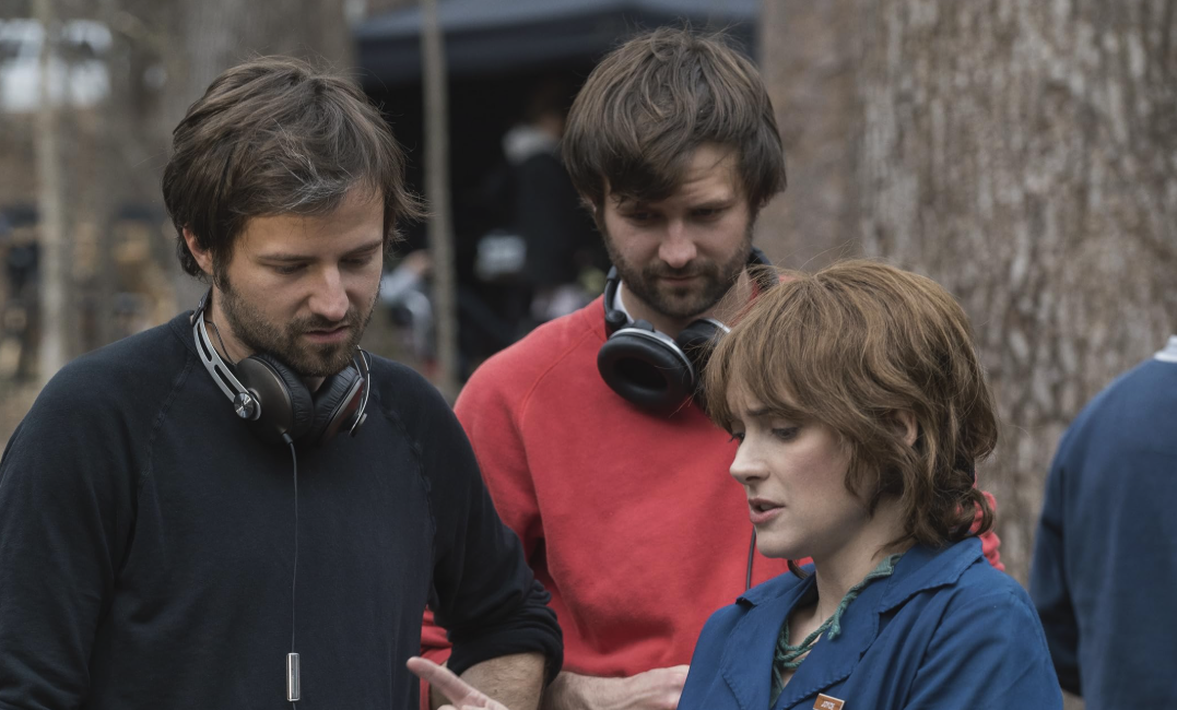 Matt and Ross Duffer with Winona Ryder on set of Stranger Things - Photo by Netflix, David Harbour, popviewers.com